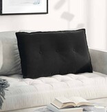 VidaXL Rugkussen Zwart 80 x 50 cm Katoen Stof