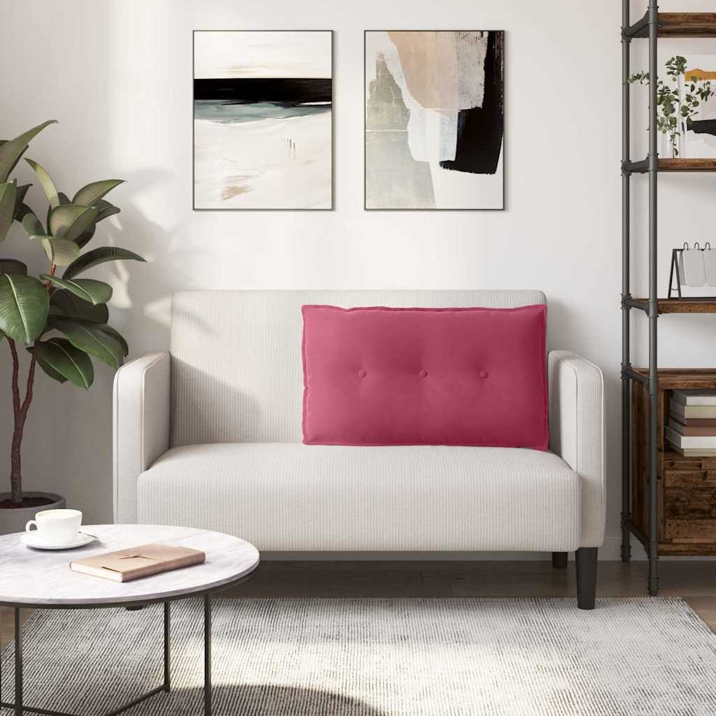 VidaXL Rugkussen Wijnrood 80 x 50 cm Katoen Stof