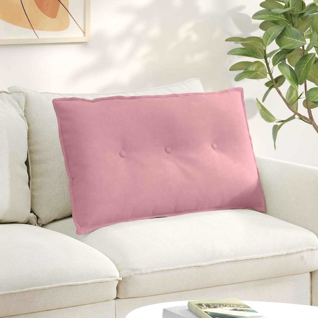 VidaXL Rugkussen Roze 80 x 50 cm Katoen Stof
