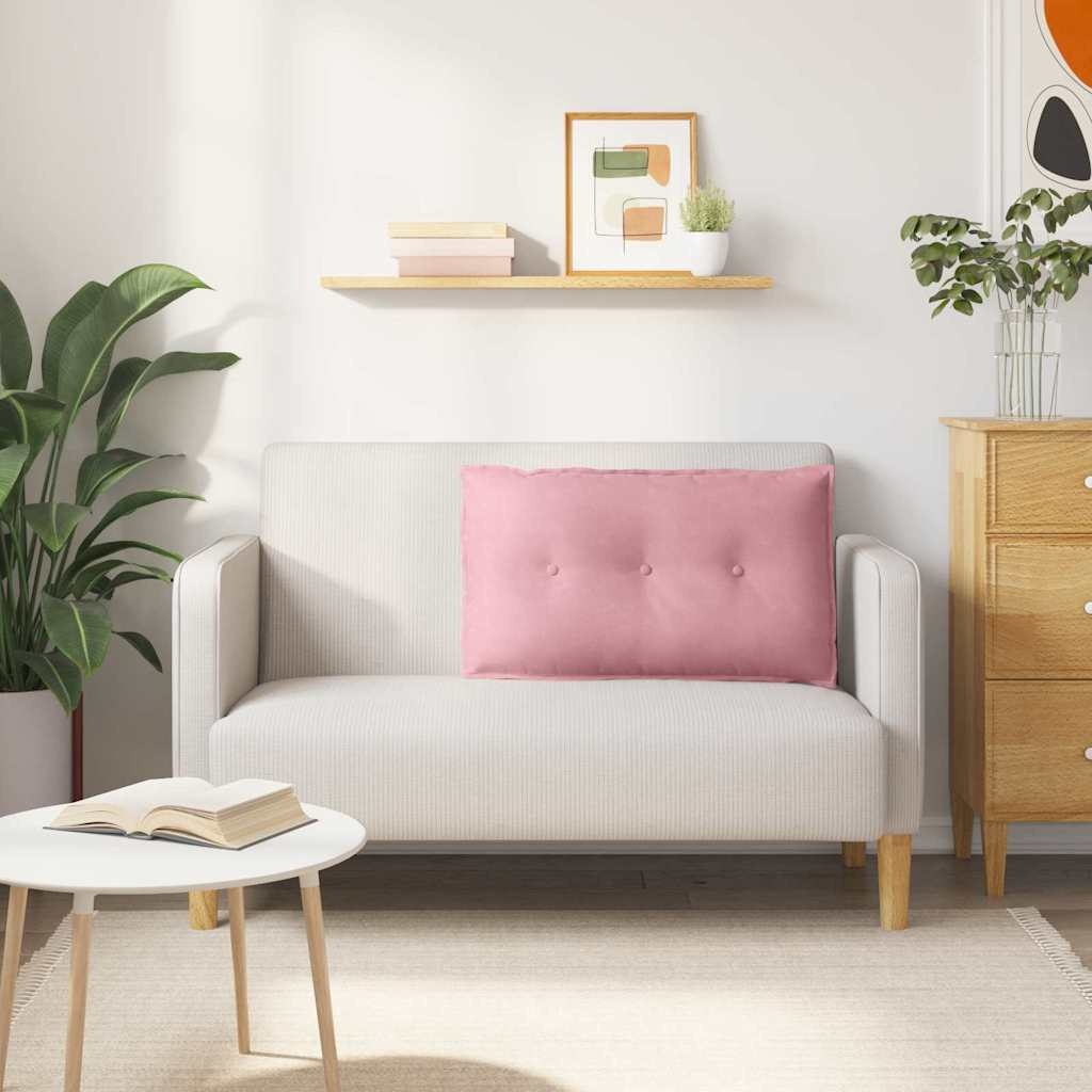 VidaXL Rugkussen Roze 80 x 50 cm Katoen Stof