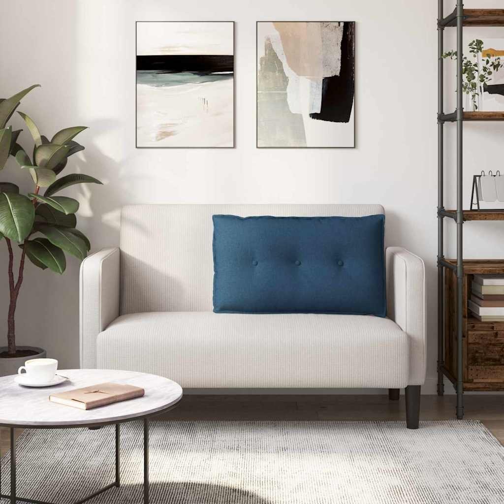 VidaXL Rugkussen Blauw 80 x 19 x 50 cm Stof