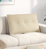 VidaXL Rugkussen Crème 80 x 19 x 50 cm Stof