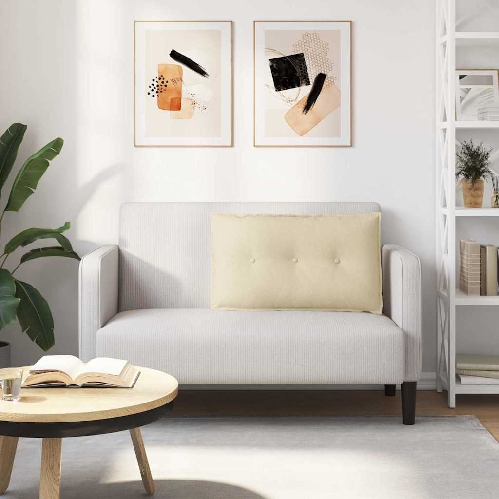 VidaXL Rugkussen Crème 80 x 19 x 50 cm Stof