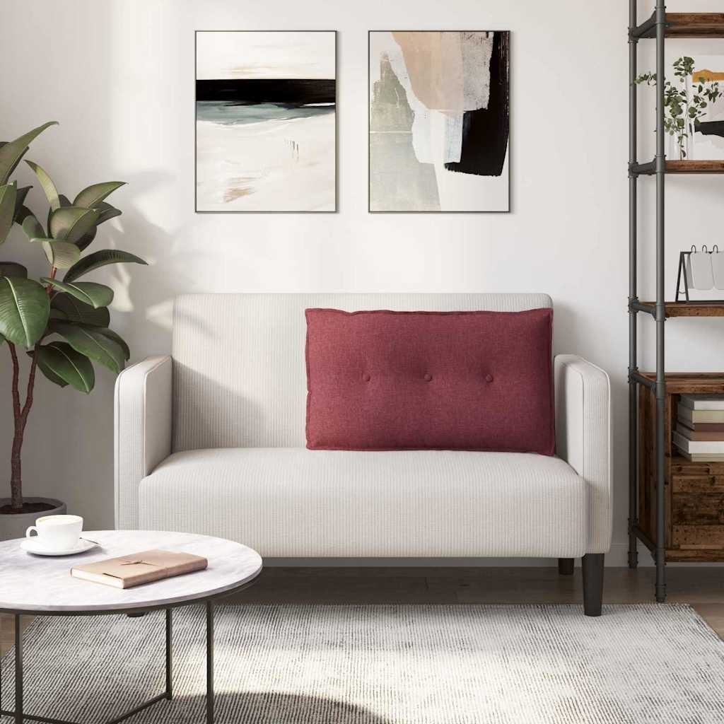 VidaXL Rugkussen Wijnrood 80 x 19 x 50 cm Stof