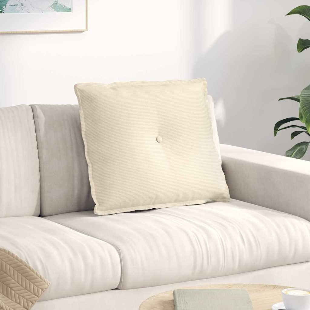 VidaXL Rugkussen Crème 60 x 50 cm Katoen Stof