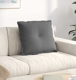 VidaXL Rugkussen Donkergrijs 60 x 50 cm Microvezel Stof