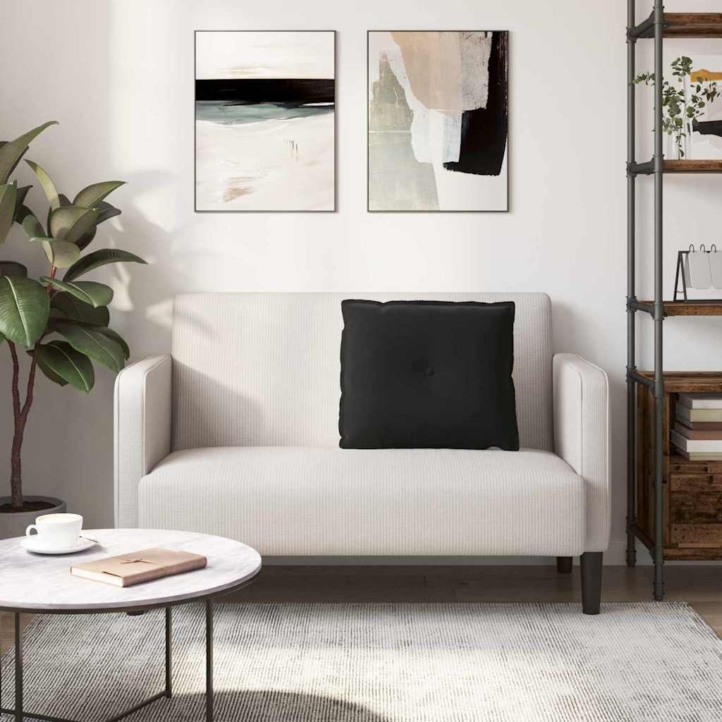 VidaXL Rugkussen Zwart 60 x 50 cm Katoen Stof