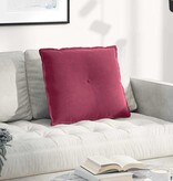 VidaXL Rugkussen Wijnrood 60 x 50 cm Katoen Stof