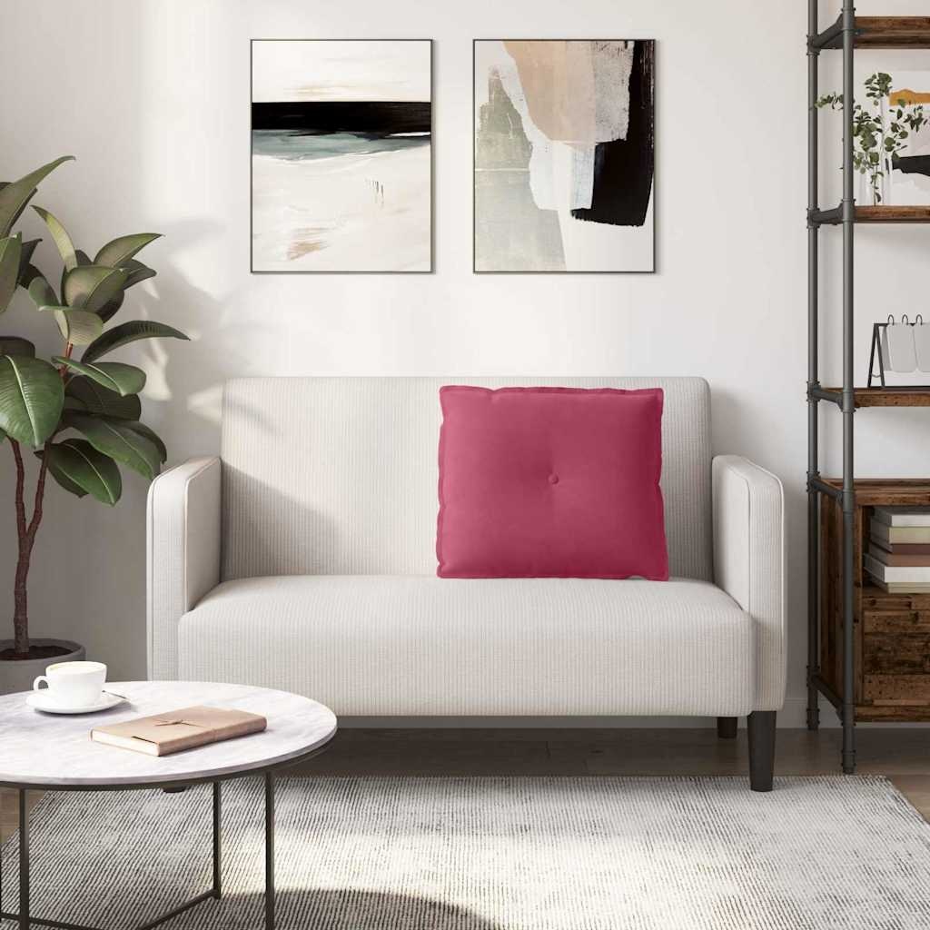 VidaXL Rugkussen Wijnrood 60 x 50 cm Katoen Stof