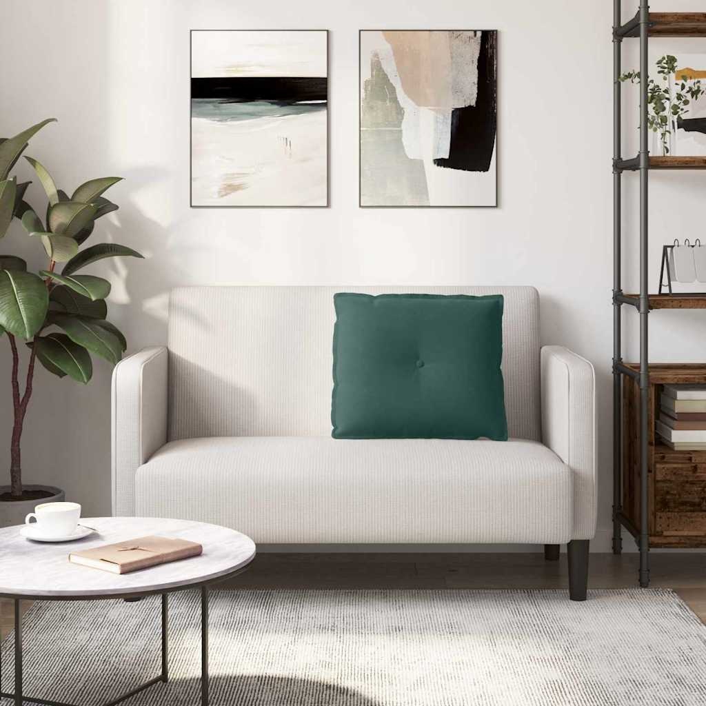 VidaXL Rugkussen Donkergroen 60 x 50 cm Katoen Stof