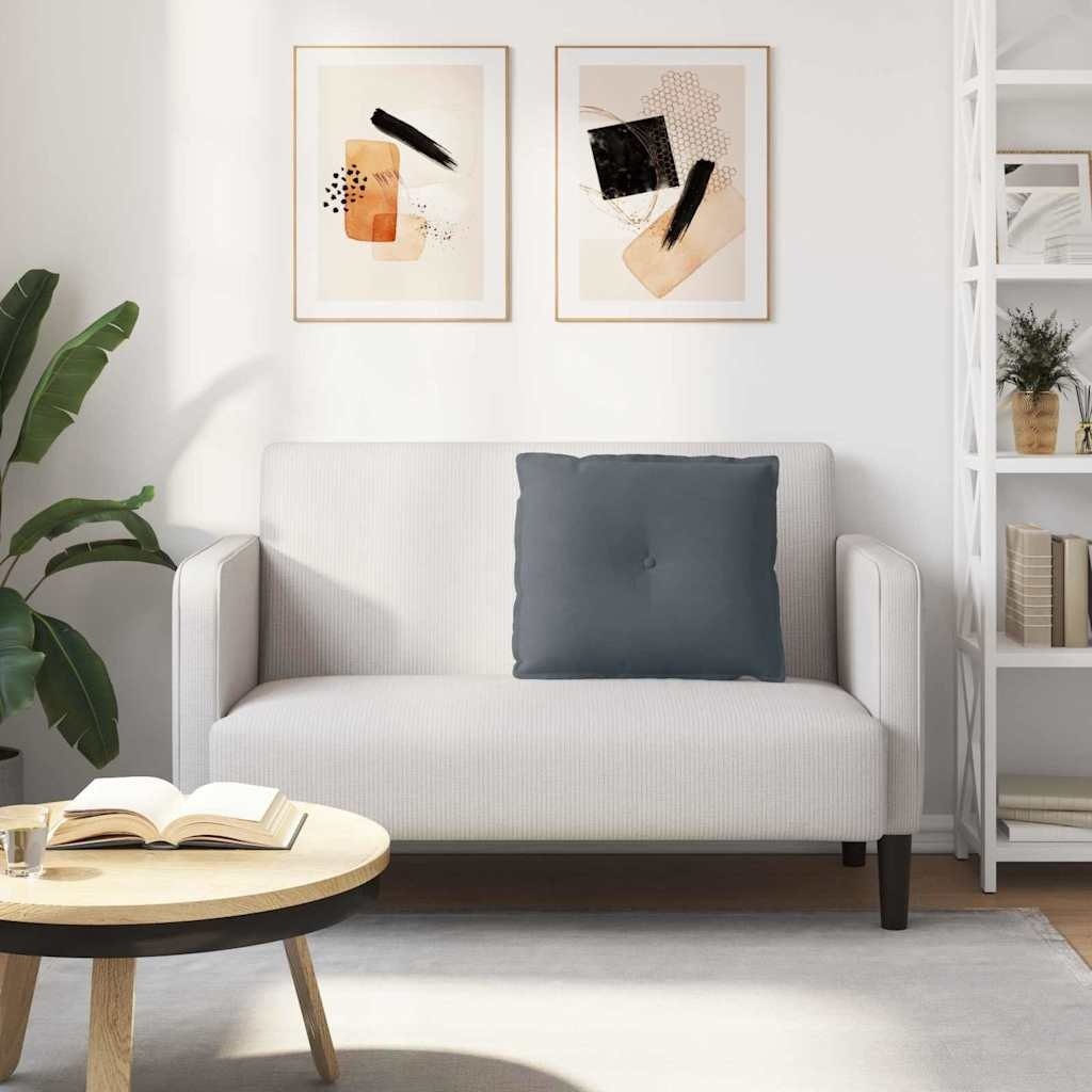 VidaXL Rugkussen Donkergrijs 60 x 50 cm Katoen Stof