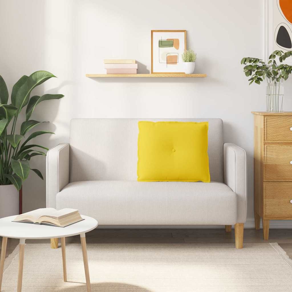 VidaXL Rugkussen Lichtgeel 60 x 19 x 50 cm Stof