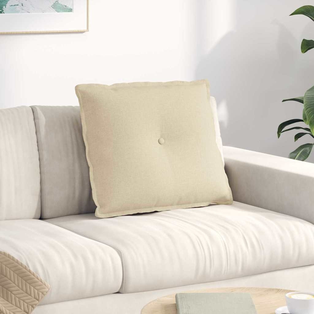 VidaXL Rugkussen Crème 60 x 19 x 50 cm Stof