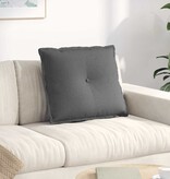 VidaXL Rugkussen Donkergrijs 60 x 19 x 50 cm Stof