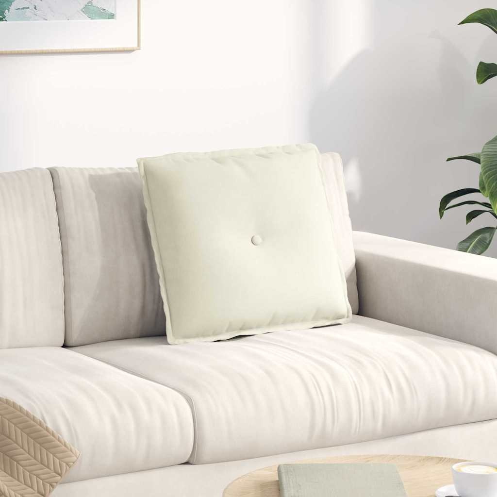 VidaXL Rugkussen Crème 50 x 45 cm Katoen Stof