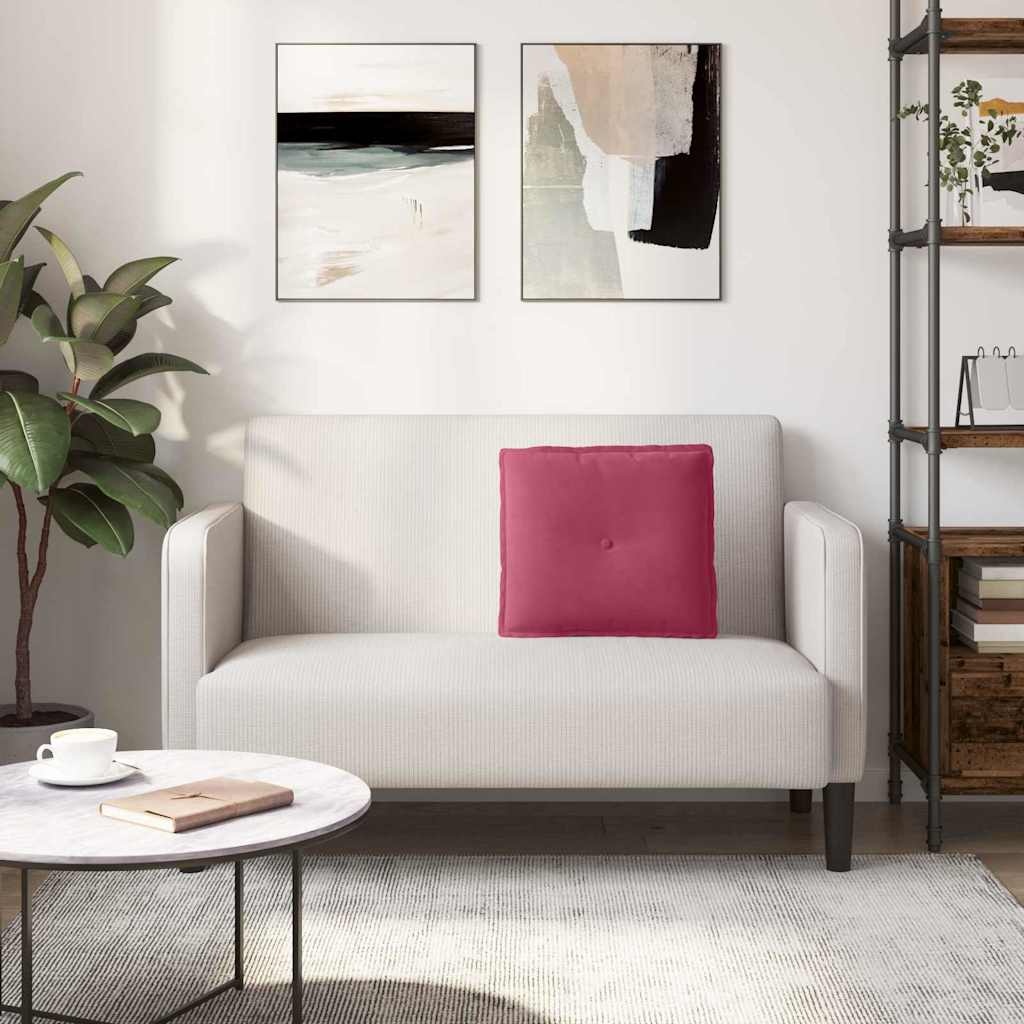 VidaXL Rugkussen Wijnrood 50 x 45 cm Katoen Stof