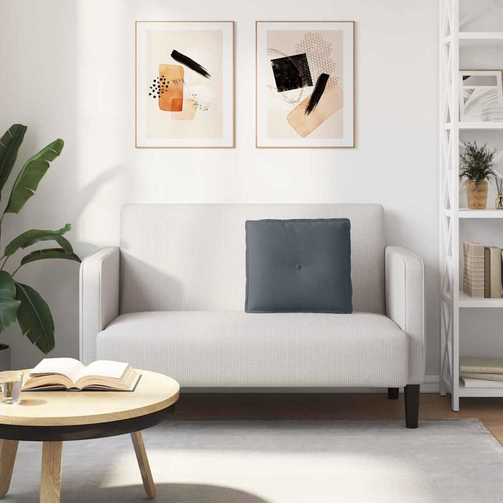 VidaXL Rugkussen Donkergrijs 50 x 45 cm Katoen Stof