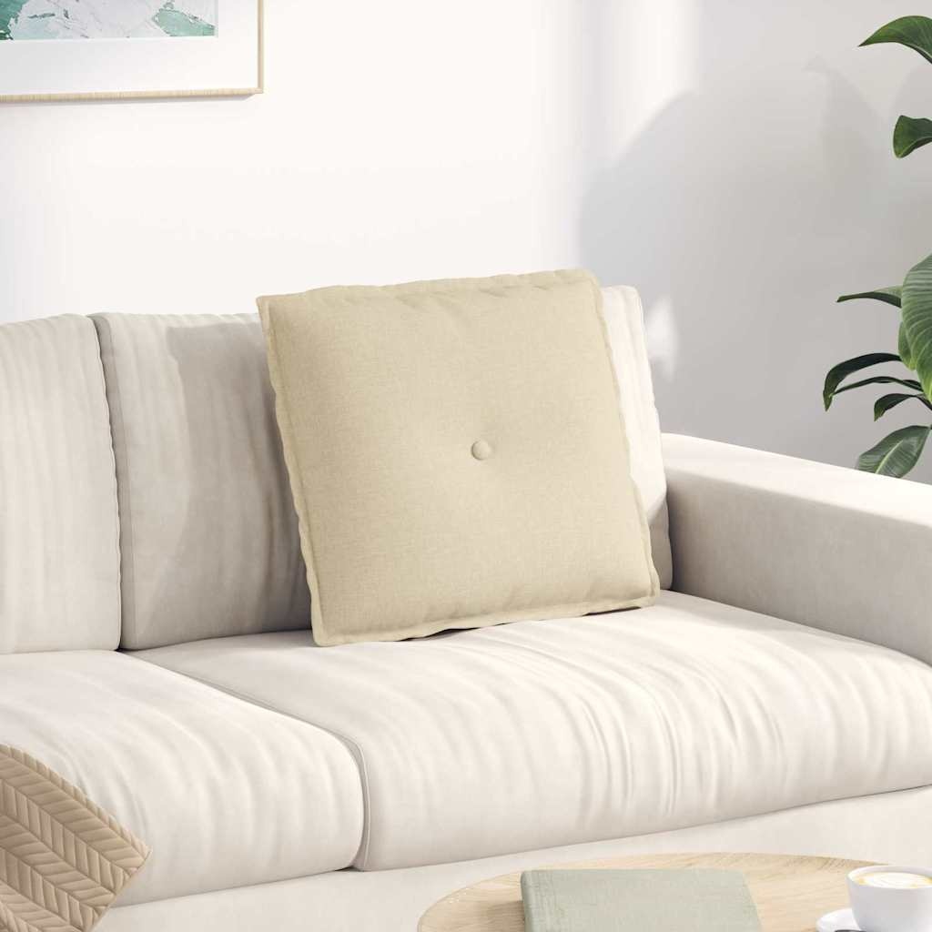 VidaXL Rugkussen Crème 50 x 19 x 45 cm Stof
