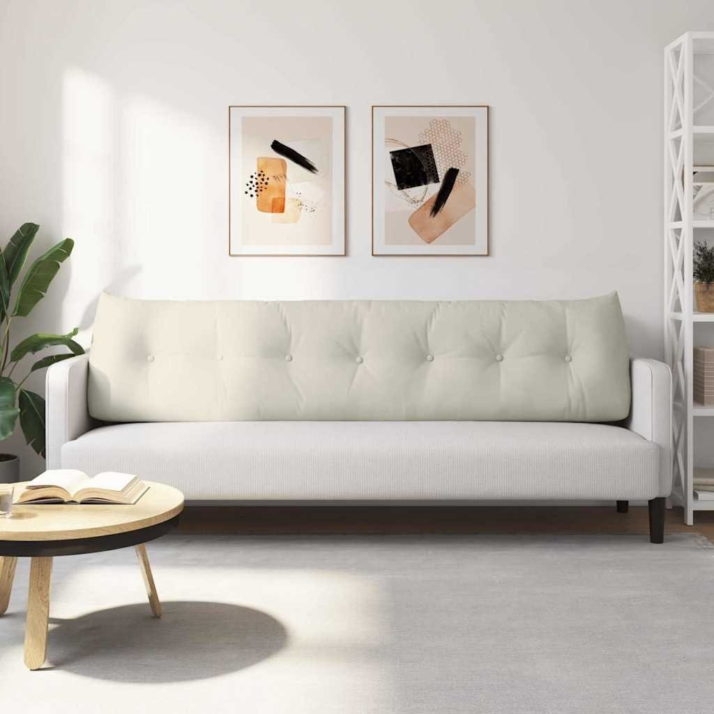 VidaXL Rugkussen Crème 200 x 24 x 50 cm Fluweel