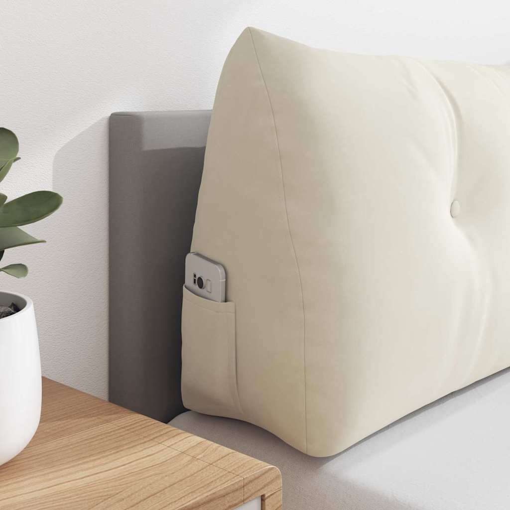 VidaXL Rugkussen Crème 200 x 24 x 50 cm Fluweel