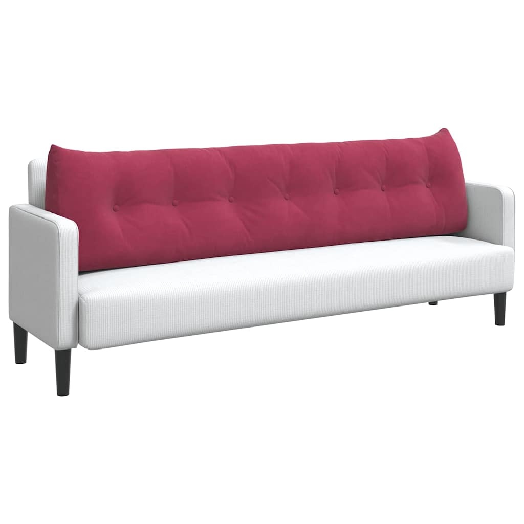 VidaXL Rugkussen Wijnrood 200 x 24 x 50 cm Fluweel