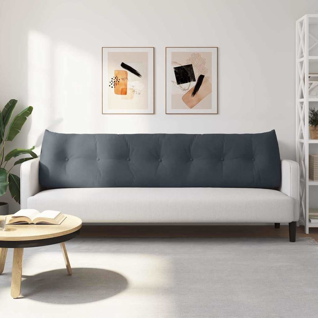 VidaXL Rugkussen Donkergrijs 200 x 24 x 50 cm Fluweel