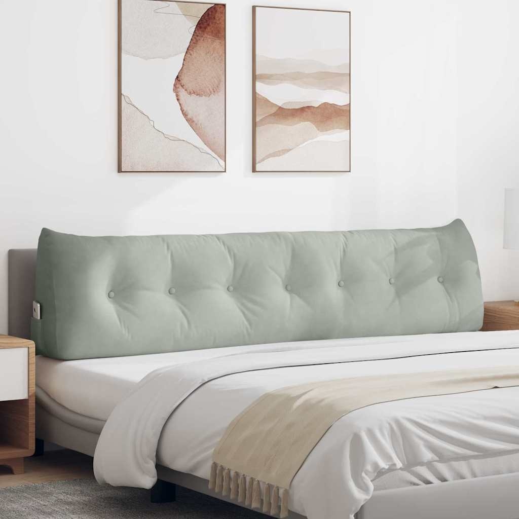 VidaXL Rugkussen Lichtgrijs 200 x 24 x 50 cm Fluweel