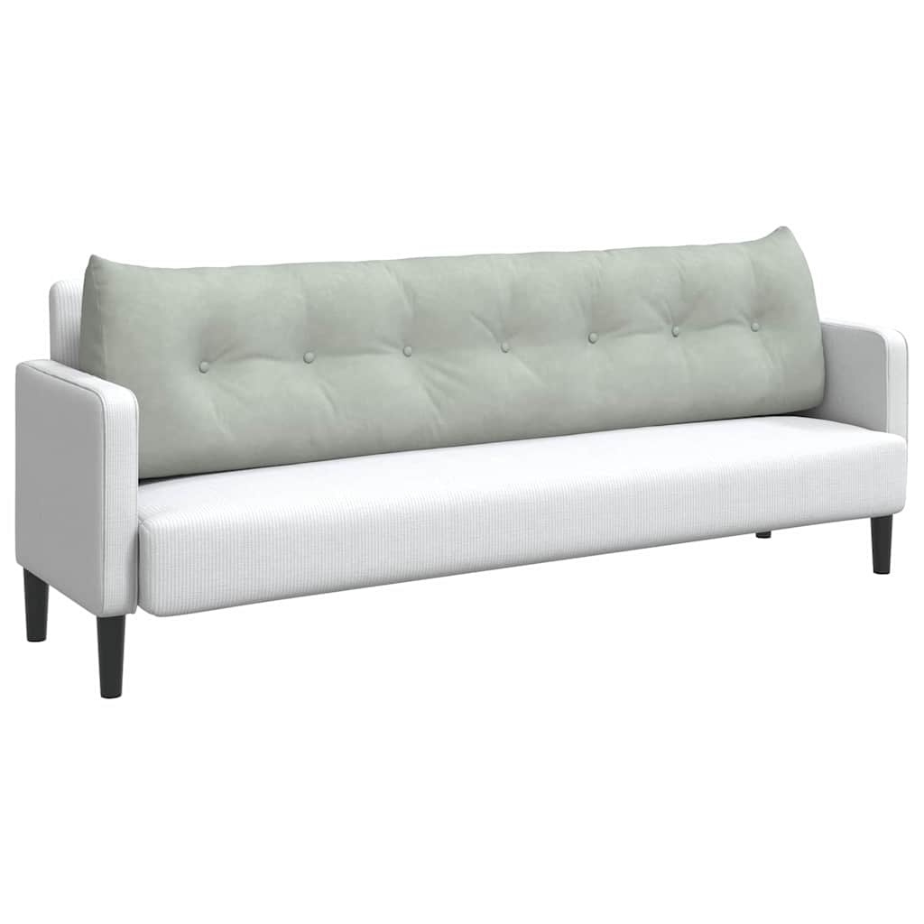 VidaXL Rugkussen Lichtgrijs 200 x 24 x 50 cm Fluweel