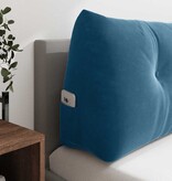 VidaXL Rugkussen Blauw 200 x 24 x 50 cm Fluweel