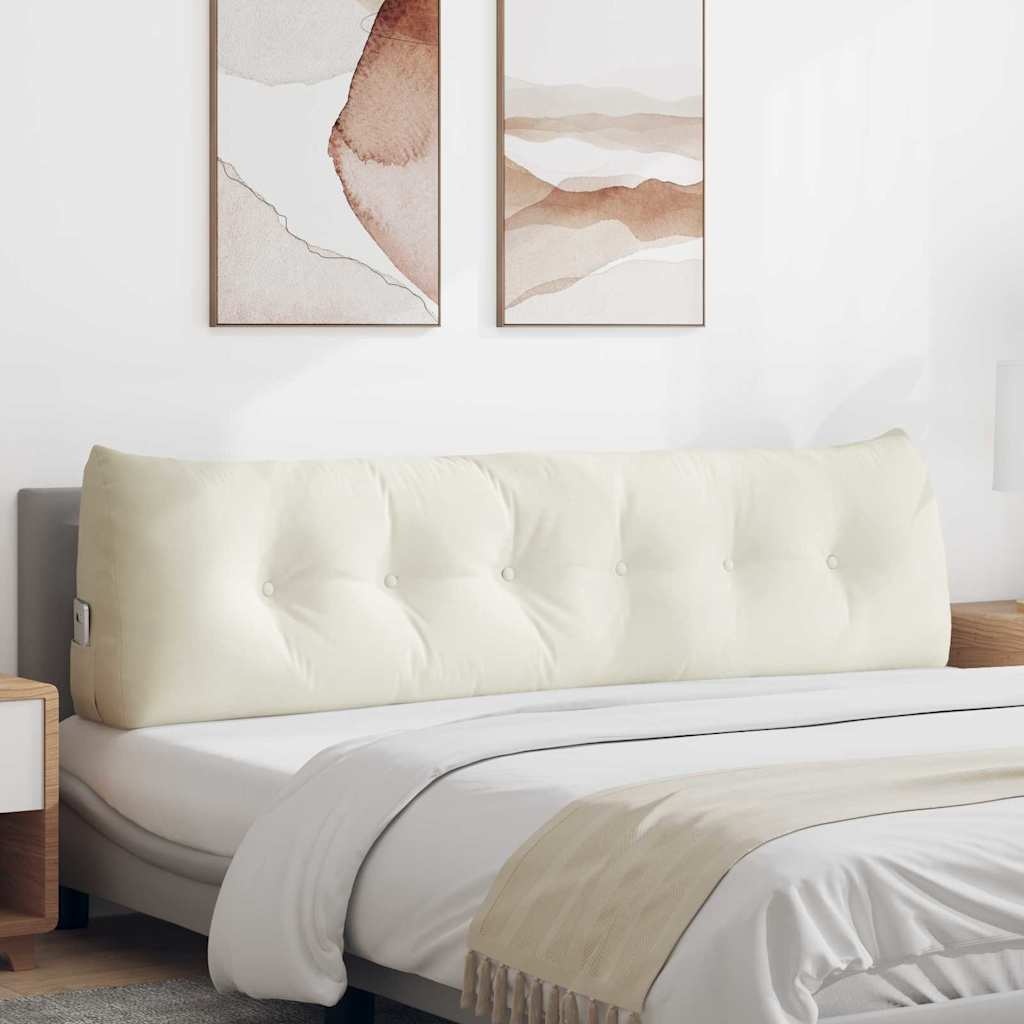 VidaXL Rugkussen Crème 180 x 24 x 50 cm Fluweel