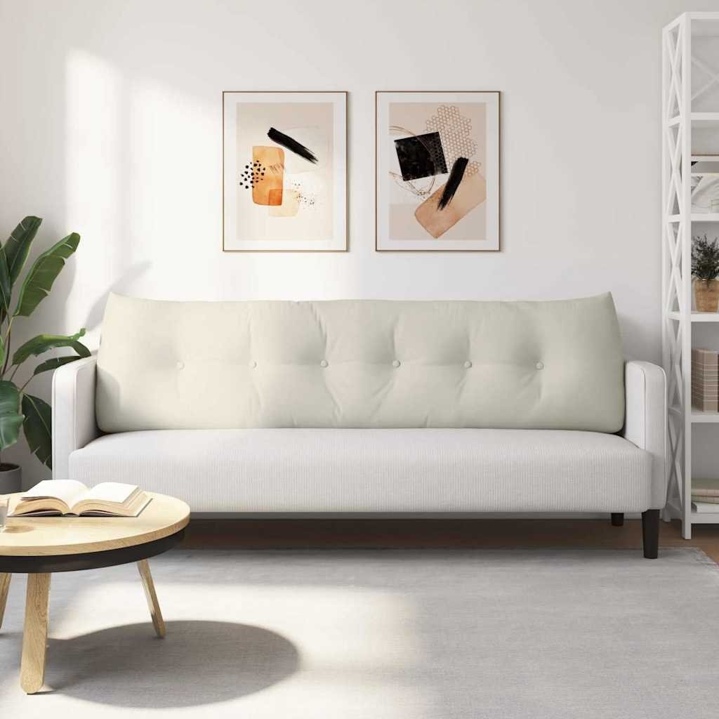 VidaXL Rugkussen Crème 180 x 24 x 50 cm Fluweel