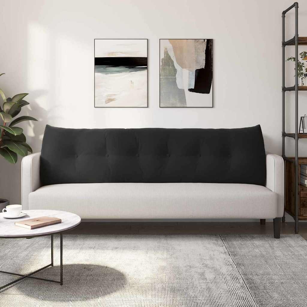 VidaXL Rugkussen Zwart 180 x 24 x 50 cm Fluweel