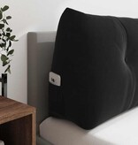 VidaXL Rugkussen Zwart 180 x 24 x 50 cm Fluweel