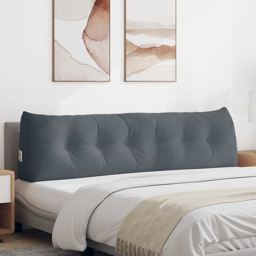 VidaXL Rugkussen Donkergrijs 180 x 24 x 50 cm Fluweel