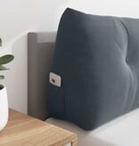 VidaXL Rugkussen Donkergrijs 180 x 24 x 50 cm Fluweel