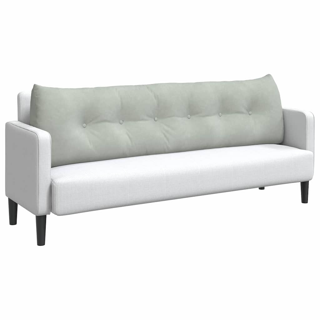 VidaXL Rugkussen Lichtgrijs 180 x 24 x 50 cm Fluweel