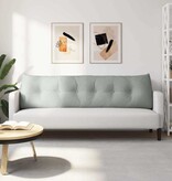 VidaXL Rugkussen Lichtgrijs 180 x 24 x 50 cm Fluweel