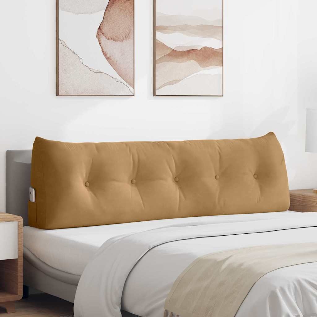 VidaXL Rugkussen Bruin 160 x 24 x 50 cm Fluweel
