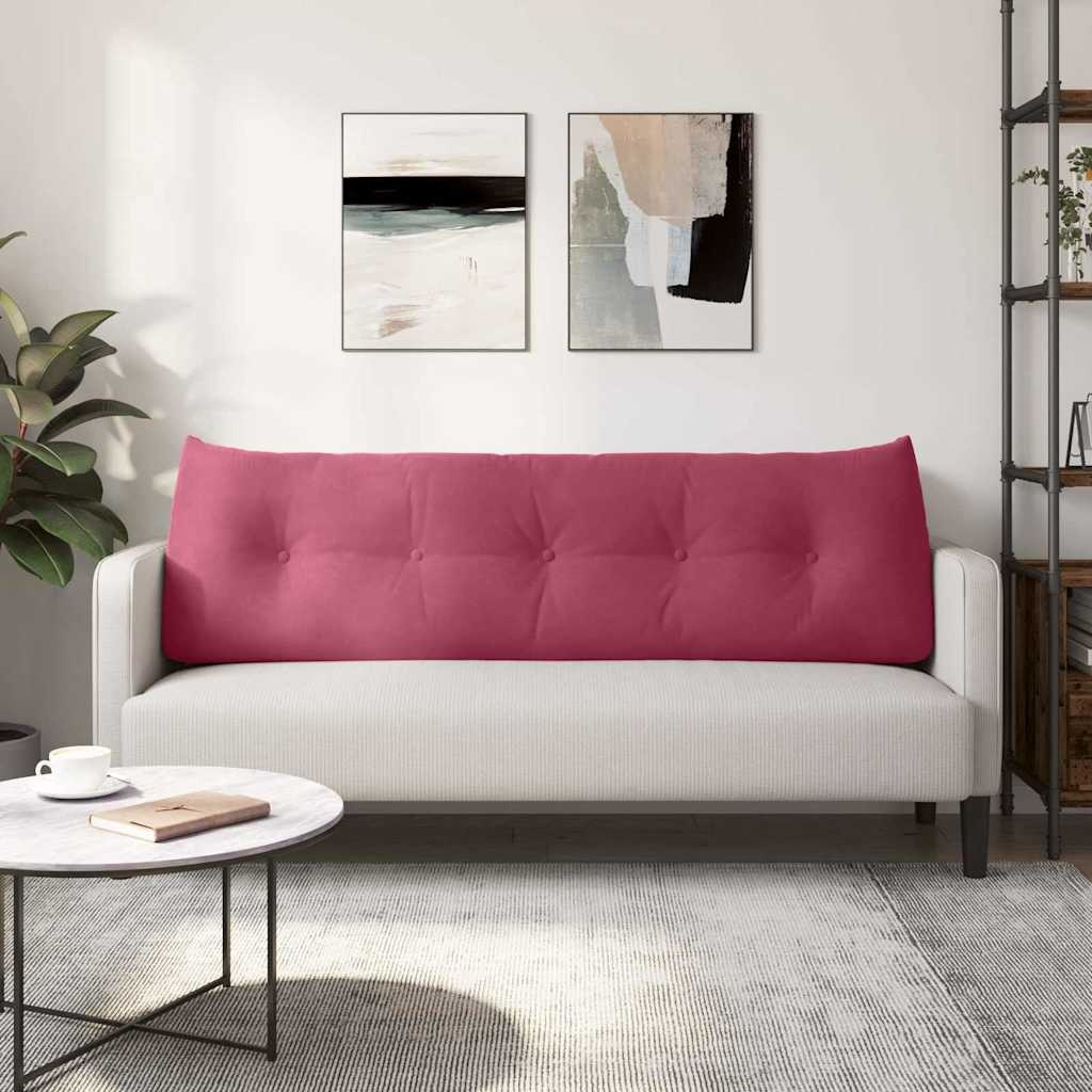 VidaXL Rugkussen Wijnrood 160 x 24 x 50 cm Fluweel