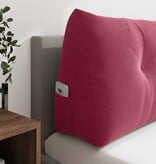 VidaXL Rugkussen Wijnrood 160 x 24 x 50 cm Fluweel