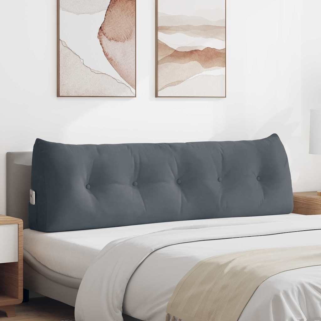 VidaXL Rugkussen Donkergrijs 160 x 24 x 50 cm Fluweel