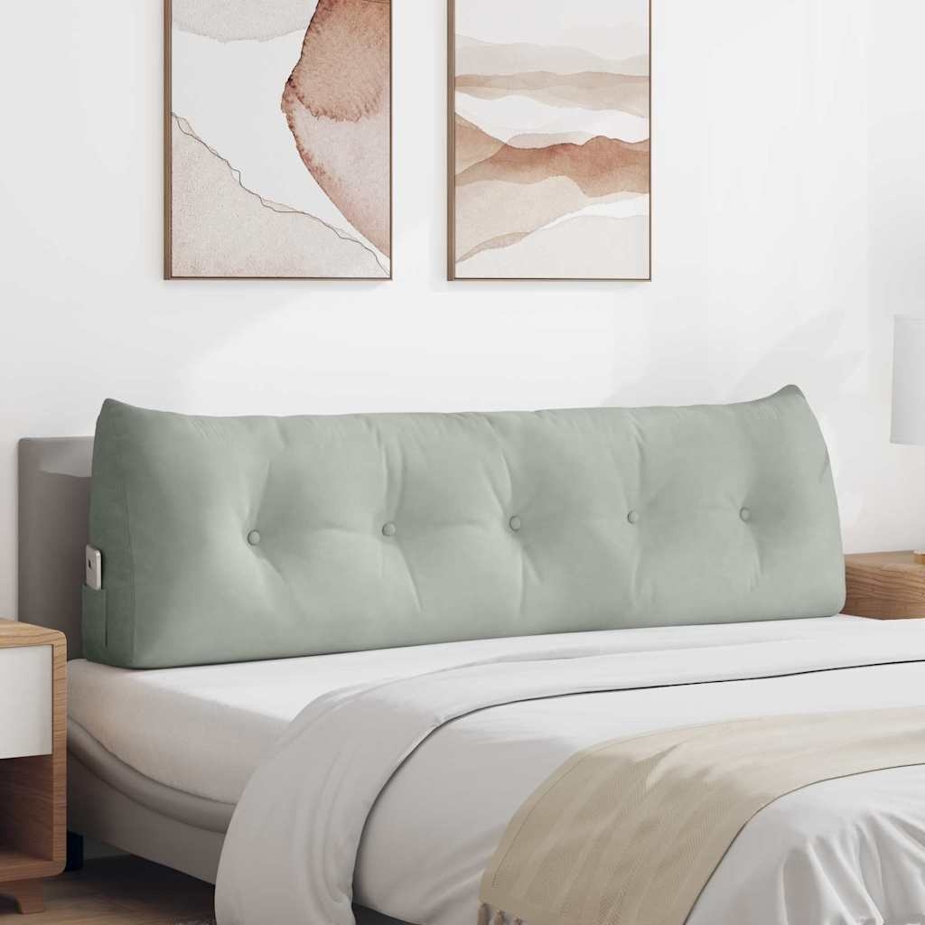 VidaXL Rugkussen Lichtgrijs 160 x 24 x 50 cm Fluweel