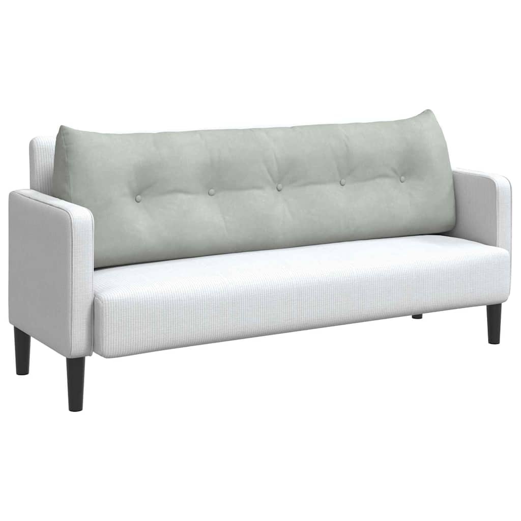 VidaXL Rugkussen Lichtgrijs 160 x 24 x 50 cm Fluweel