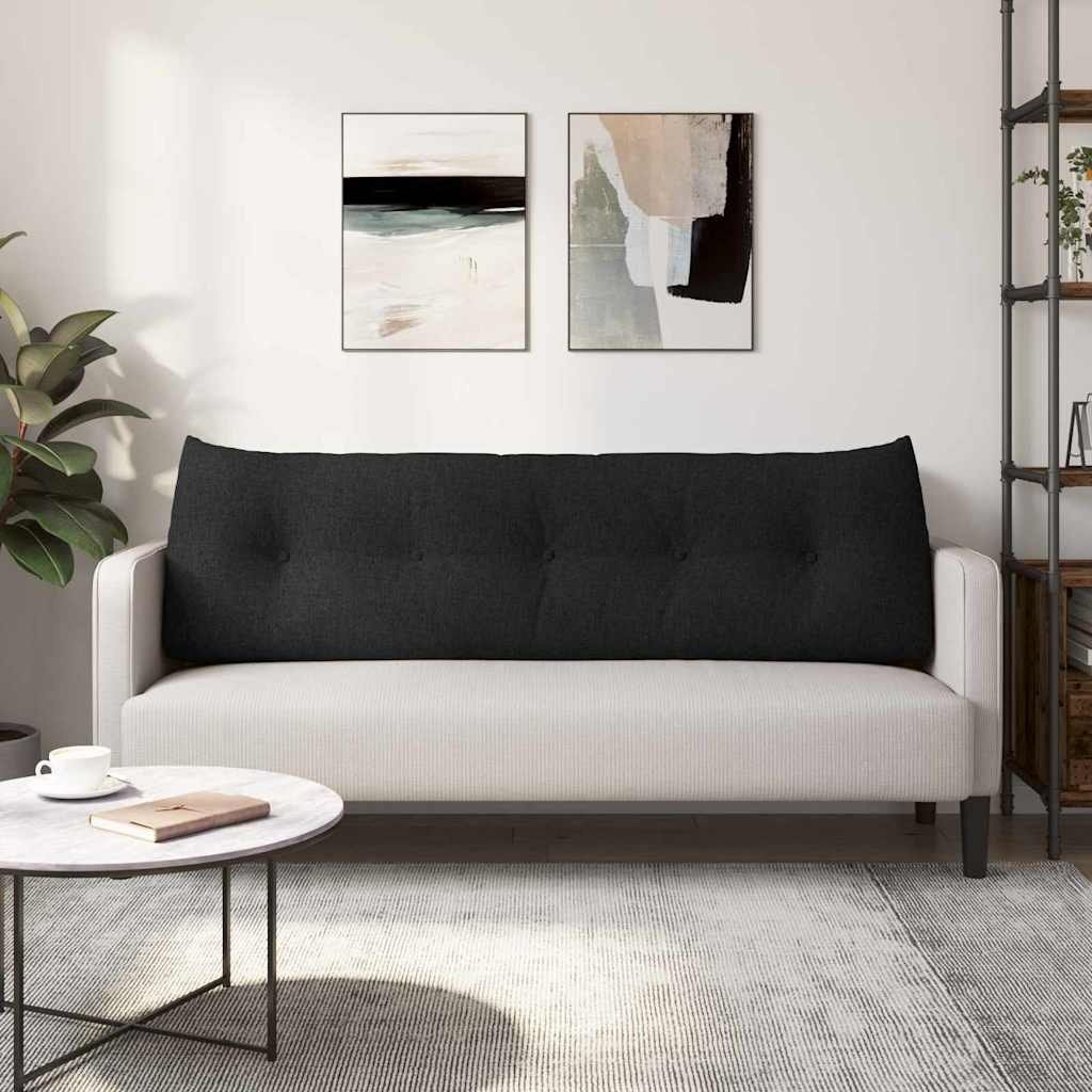 VidaXL Rugkussen Zwart 160 x 24 x 50 cm Stof