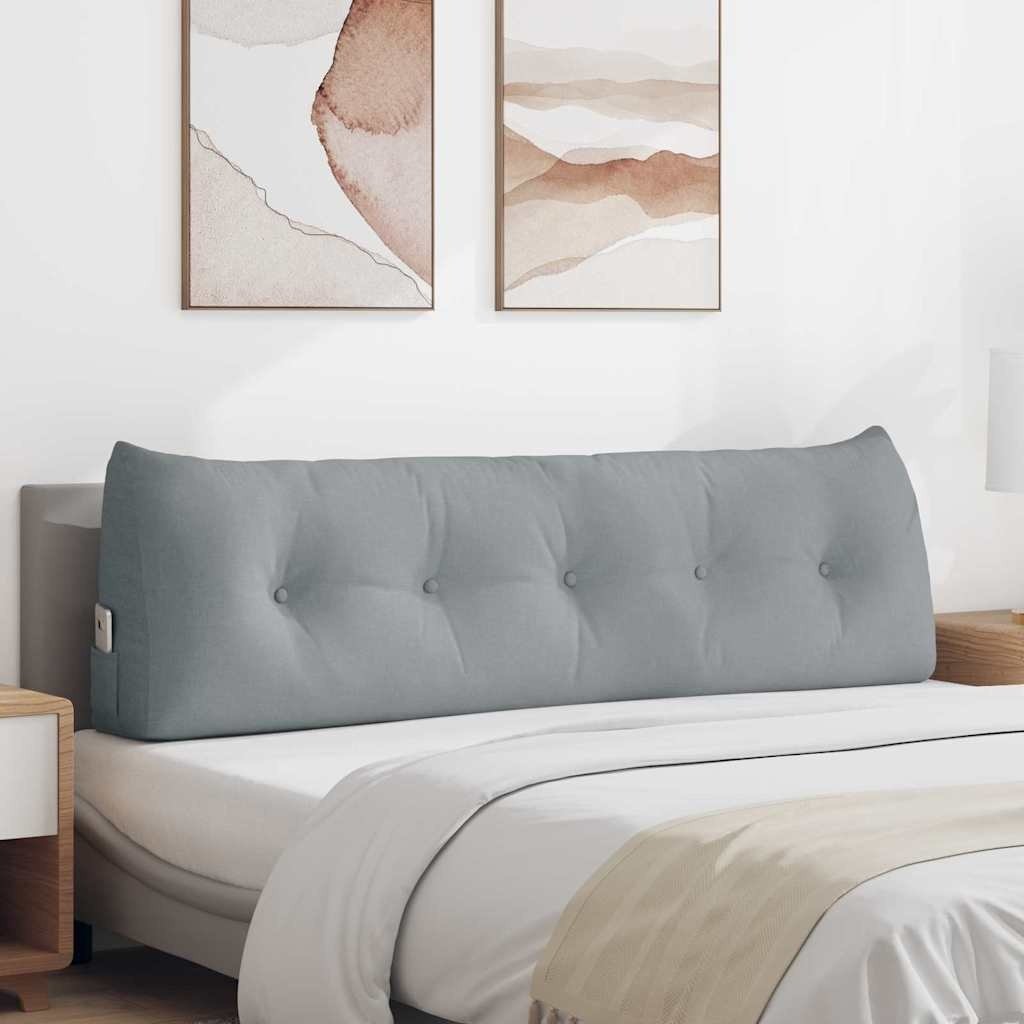 VidaXL Rugkussen Lichtgrijs 160 x 24 x 50 cm Stof