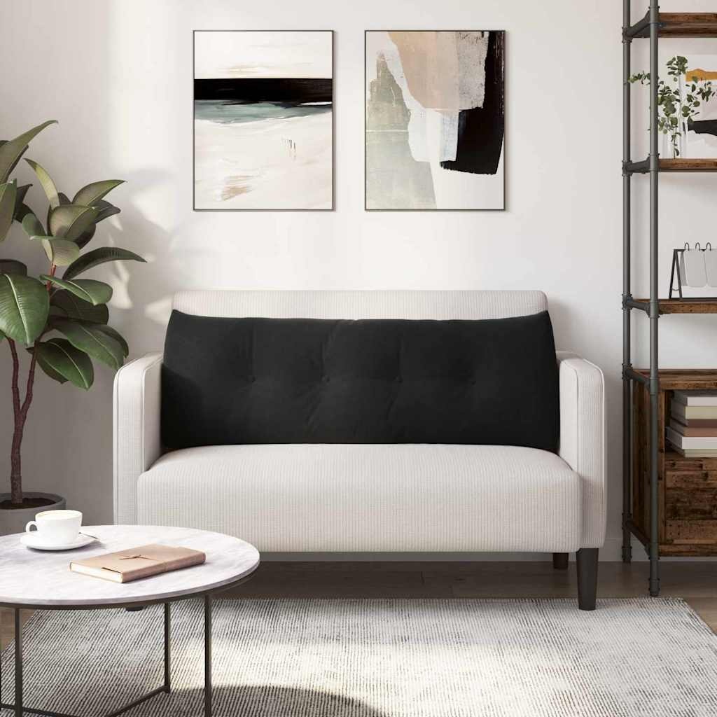 VidaXL Rugkussen Zwart 140 x 24 x 50 cm Fluweel