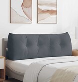 VidaXL Rugkussen Donkergrijs 140 x 24 x 50 cm Fluweel