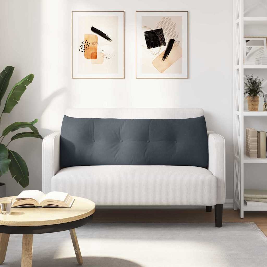 VidaXL Rugkussen Donkergrijs 140 x 24 x 50 cm Fluweel