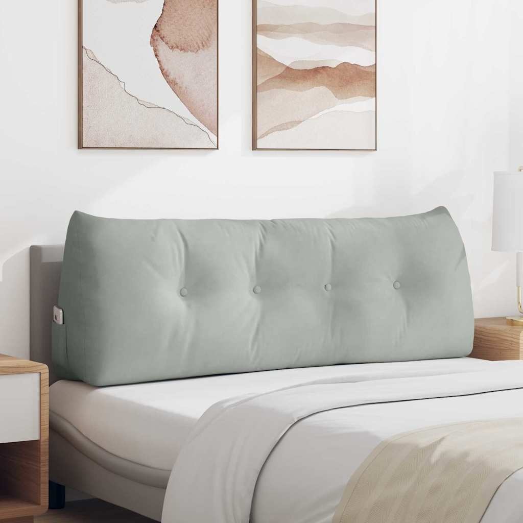 VidaXL Rugkussen Lichtgrijs 140 x 24 x 50 cm Fluweel