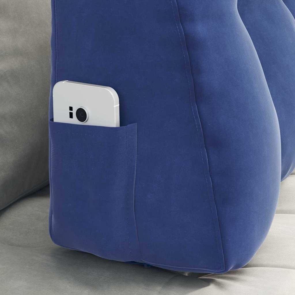 VidaXL Rugkussen Politieblauw 80 x 24 x 50 cm Fluweel